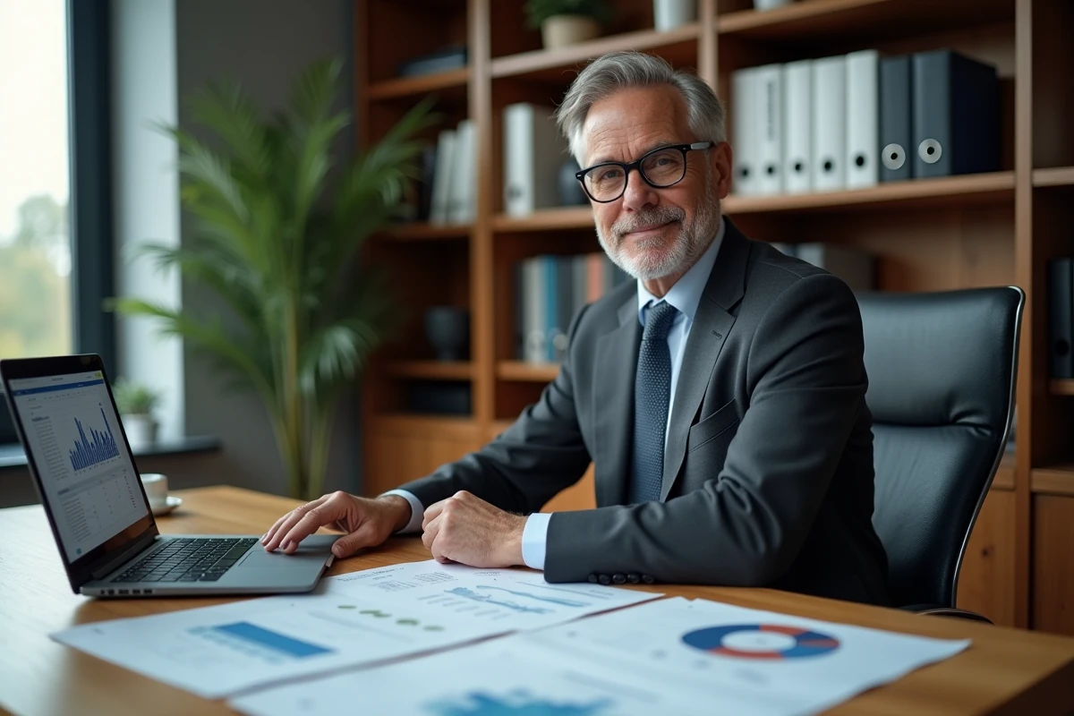 Conseiller financier analysant des parts de SCPI pour optimiser la défiscalisation d'un portefeuille immobilier