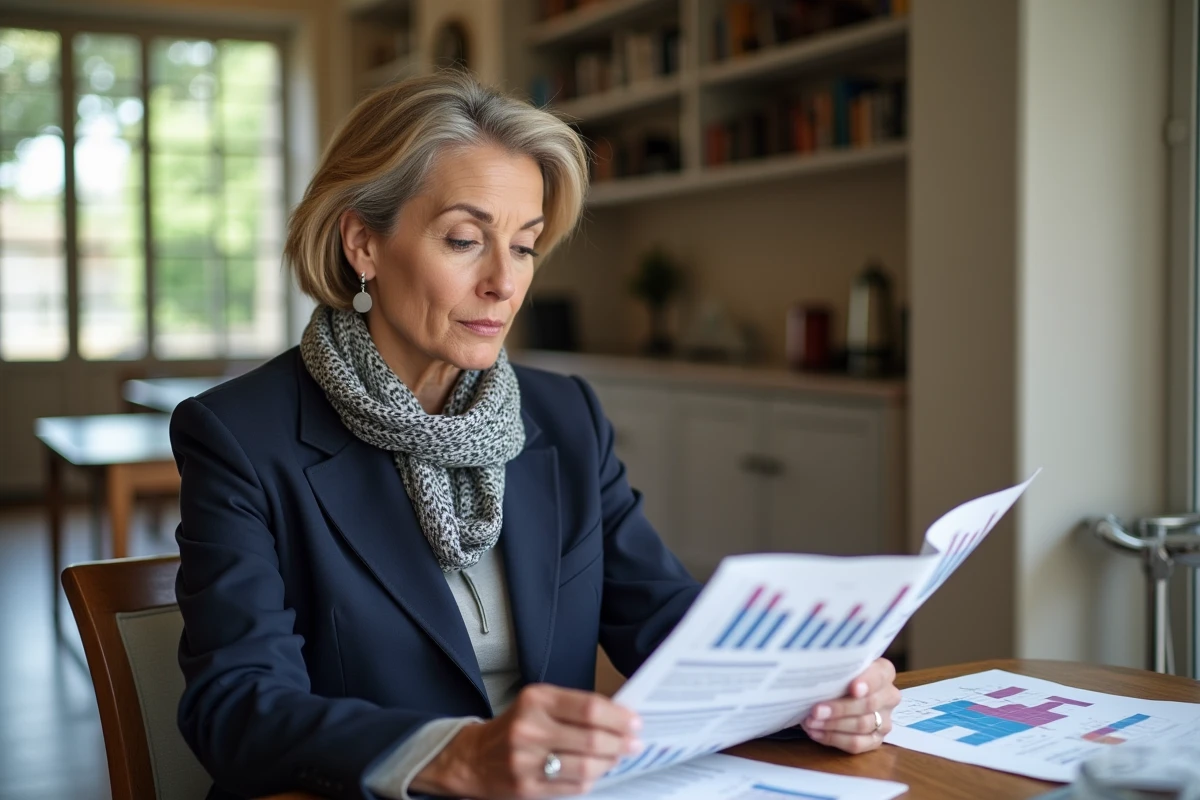 Femme réfléchissant à l'immobilier dans un appartement provençal