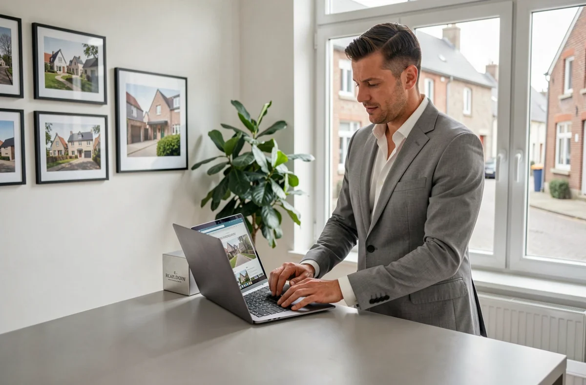 Agent de L'Immobilier par Rémi Serais travaillant dans son agence immobilière indépendante dans l'Orne