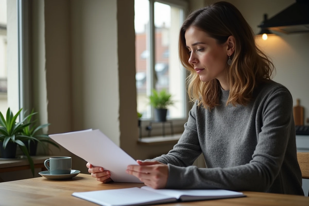 Femme parisienne en réunion dans un appartement authentique