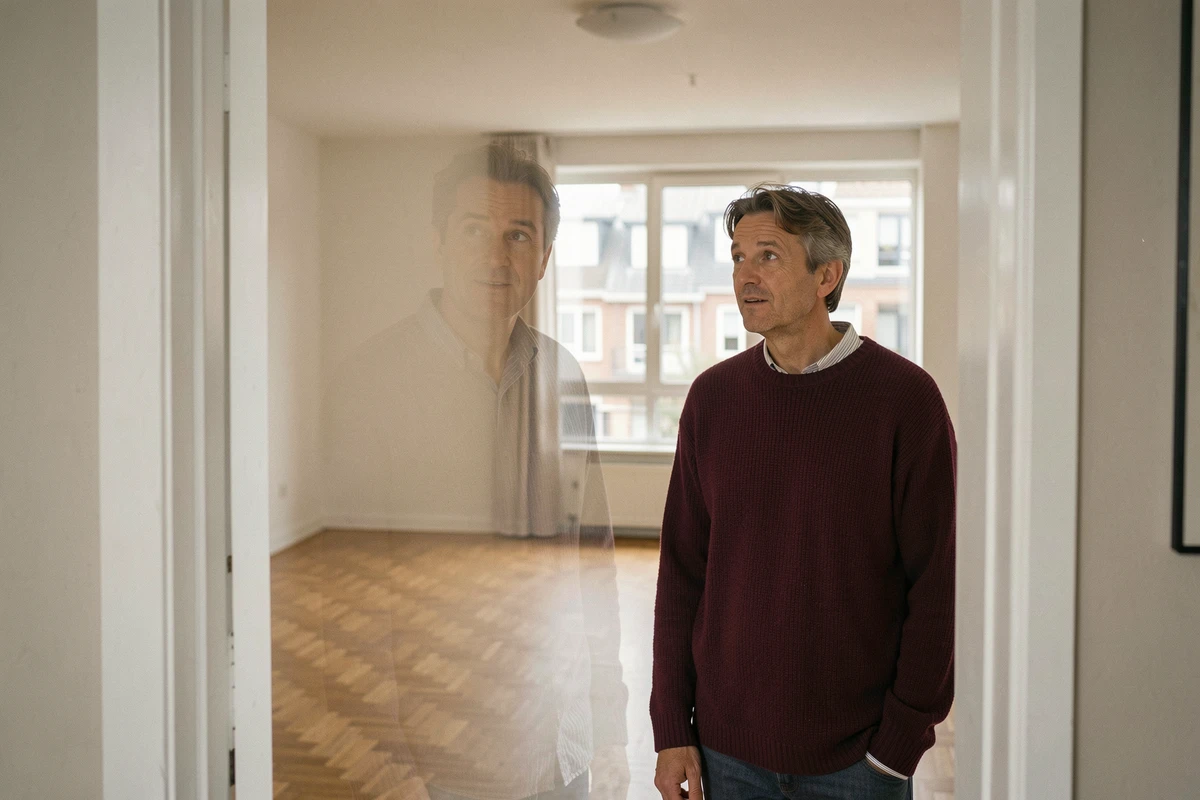 Couple visitant un appartement vide dans le cadre d'une mutation de logement social